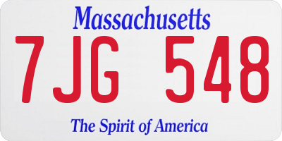 MA license plate 7JG548
