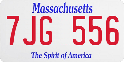 MA license plate 7JG556