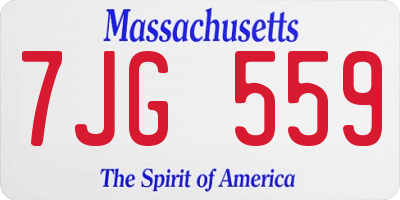 MA license plate 7JG559