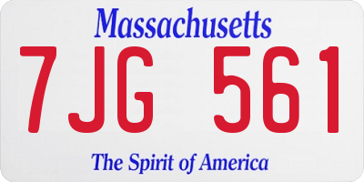 MA license plate 7JG561