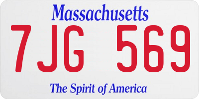 MA license plate 7JG569