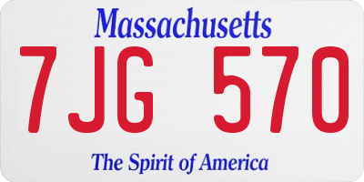 MA license plate 7JG570