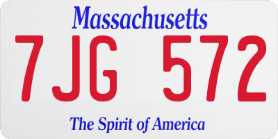 MA license plate 7JG572