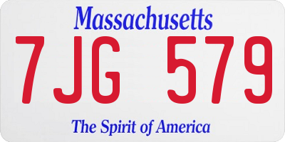 MA license plate 7JG579