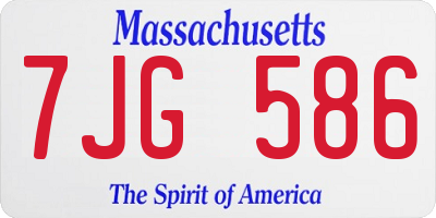 MA license plate 7JG586