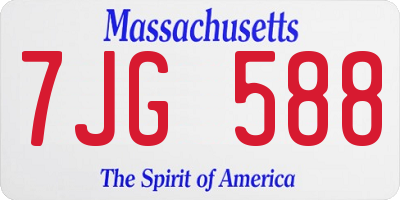 MA license plate 7JG588