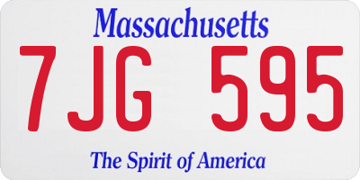 MA license plate 7JG595