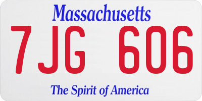 MA license plate 7JG606