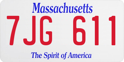 MA license plate 7JG611