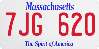 MA license plate 7JG620