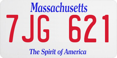 MA license plate 7JG621