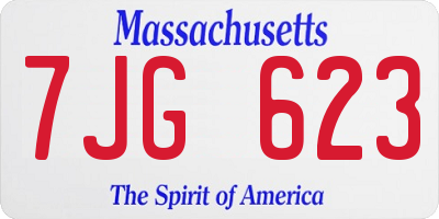 MA license plate 7JG623