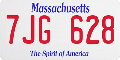 MA license plate 7JG628