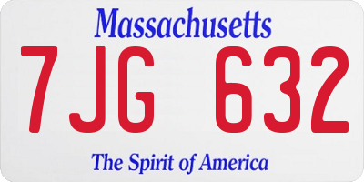 MA license plate 7JG632
