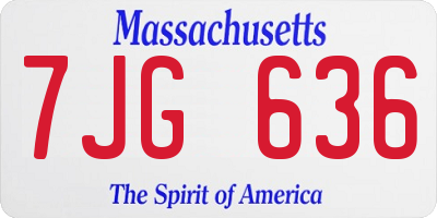 MA license plate 7JG636