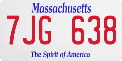 MA license plate 7JG638