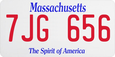 MA license plate 7JG656