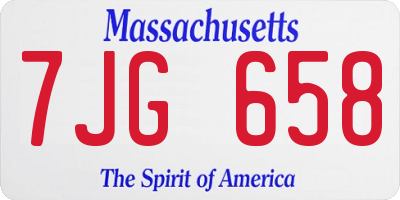 MA license plate 7JG658