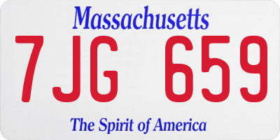 MA license plate 7JG659