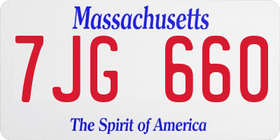 MA license plate 7JG660