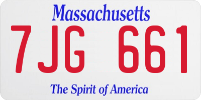 MA license plate 7JG661