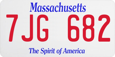 MA license plate 7JG682