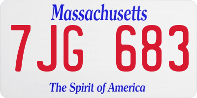MA license plate 7JG683