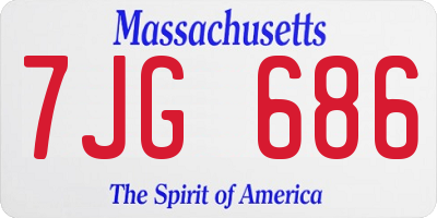 MA license plate 7JG686