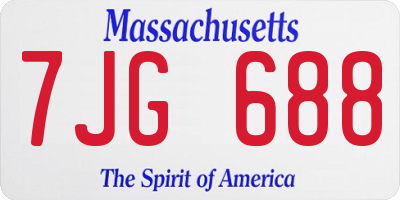 MA license plate 7JG688