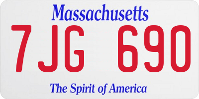 MA license plate 7JG690