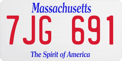 MA license plate 7JG691