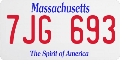 MA license plate 7JG693
