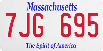 MA license plate 7JG695