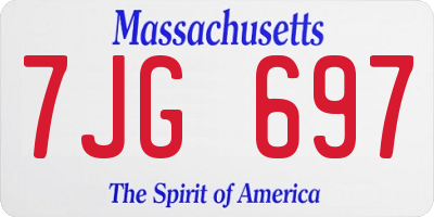 MA license plate 7JG697