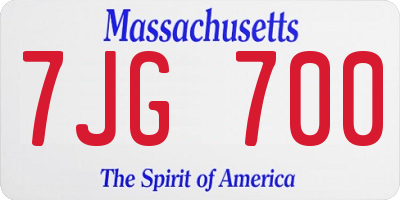 MA license plate 7JG700