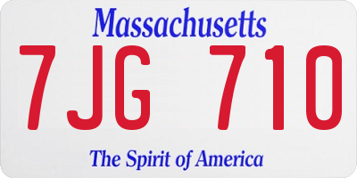 MA license plate 7JG710