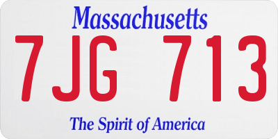 MA license plate 7JG713