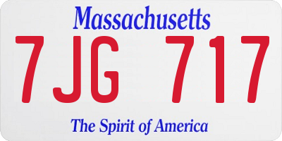 MA license plate 7JG717