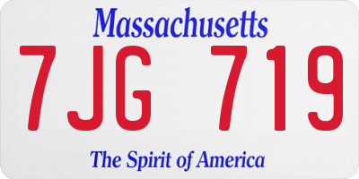 MA license plate 7JG719