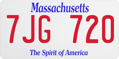 MA license plate 7JG720