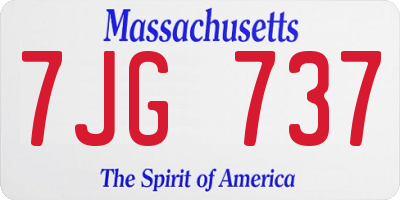 MA license plate 7JG737
