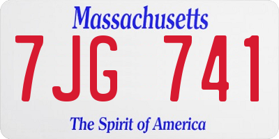 MA license plate 7JG741