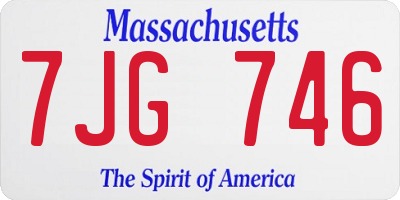MA license plate 7JG746