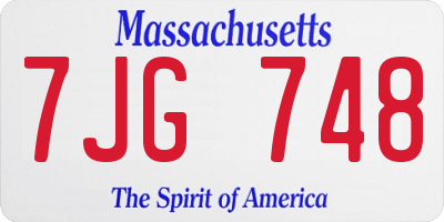 MA license plate 7JG748