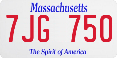 MA license plate 7JG750