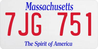 MA license plate 7JG751