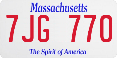 MA license plate 7JG770