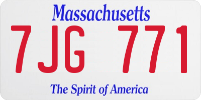 MA license plate 7JG771