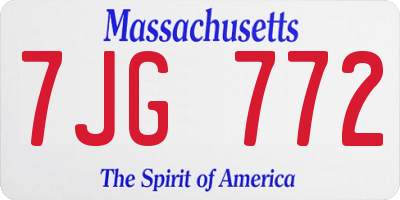 MA license plate 7JG772