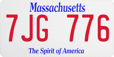 MA license plate 7JG776